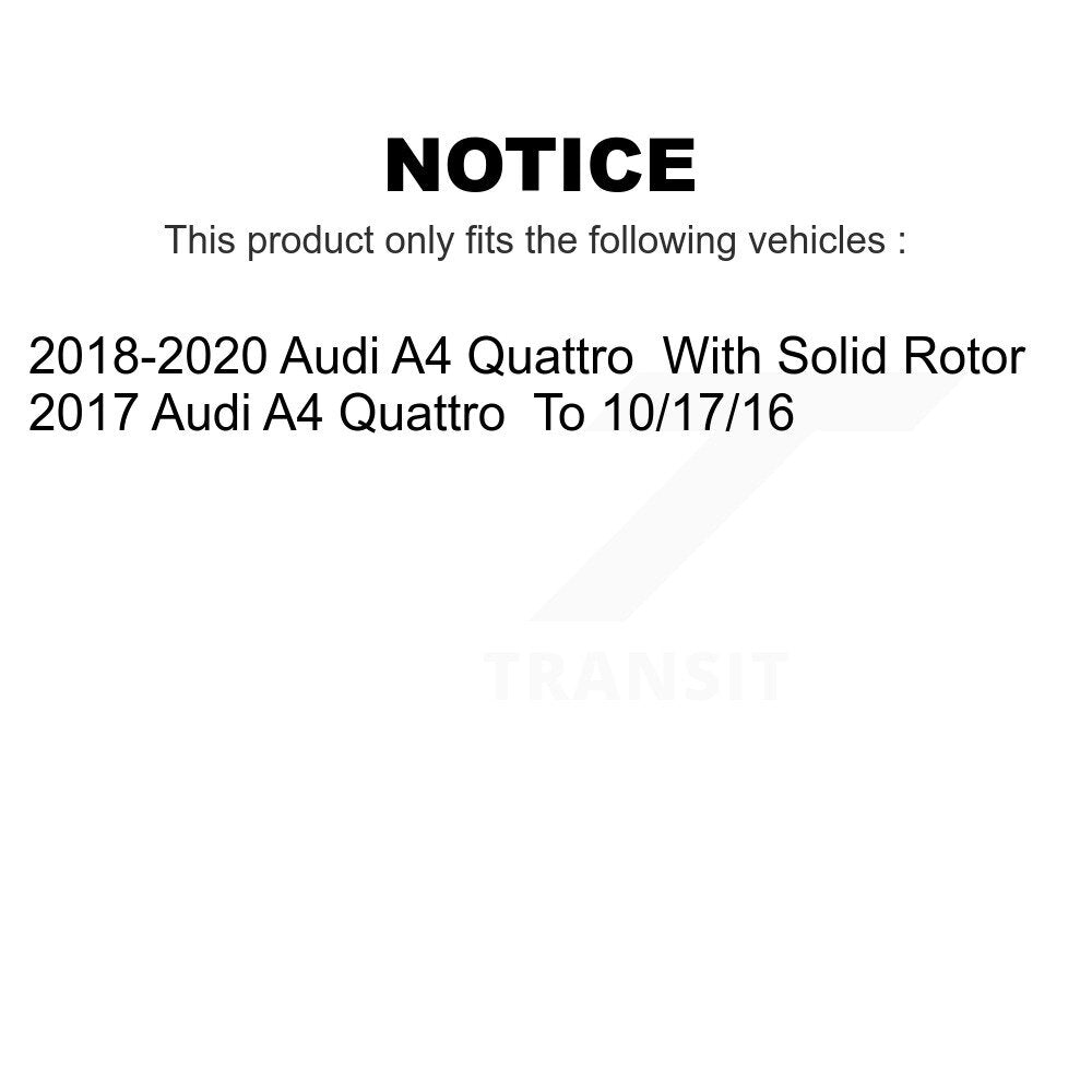 Front Rear Coated Disc Brake Rotors Kit For Audi A4 Quattro KG-101289
