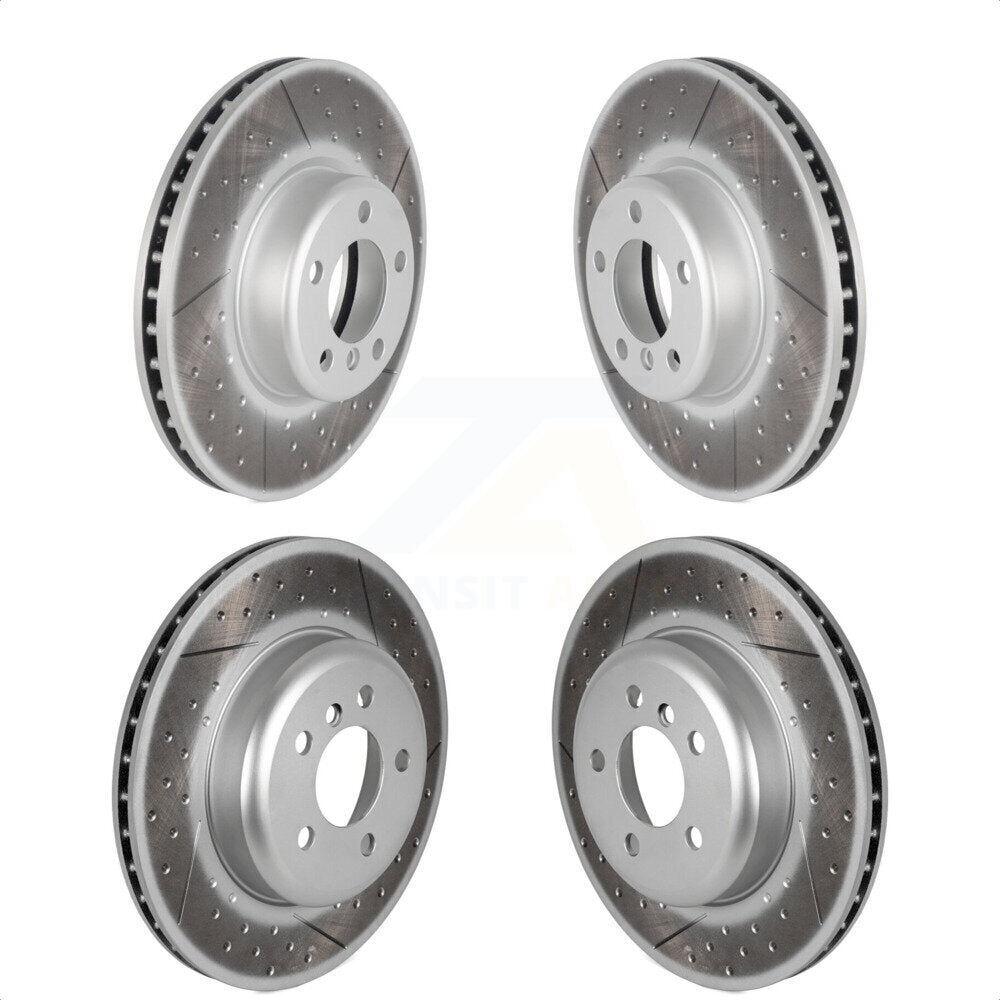Front Rear Coated Disc Brake Rotors Kit For BMW 328i xDrive 330i 428i Gran Coupe With Blue Painted Calipers KG-101678
