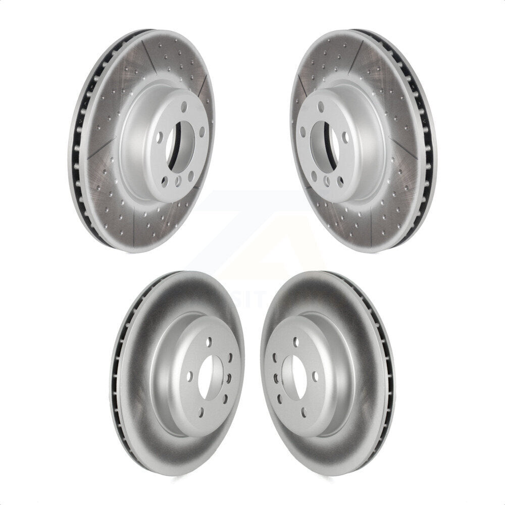 Front Rear Coated Disc Brake Rotors Kit For BMW 328i xDrive 330i 428i Gran Coupe With Blue Painted Calipers KG-101680