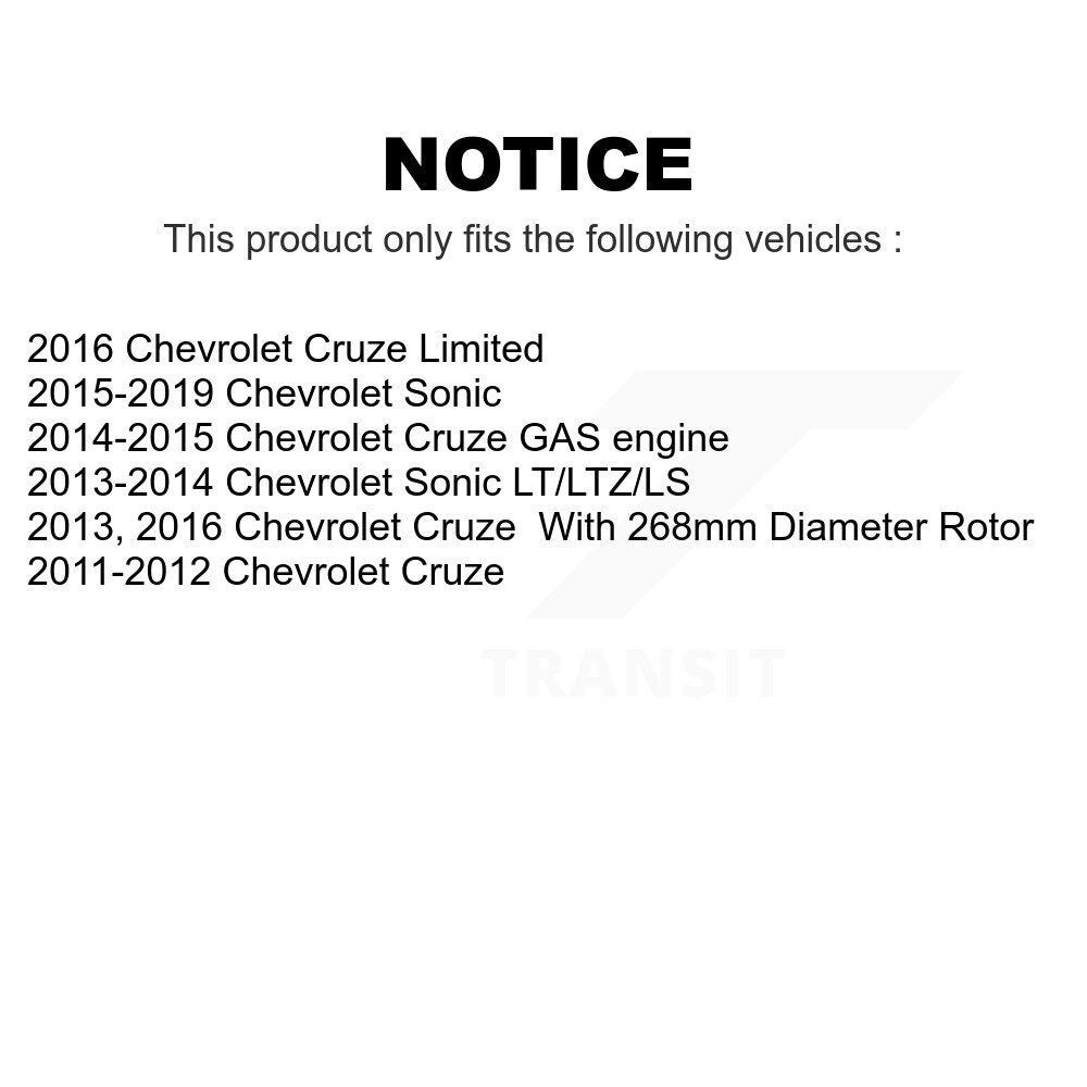 Front Rear Coated Disc Brake Rotors Kit For Chevrolet Cruze Sonic Limited KG-100743