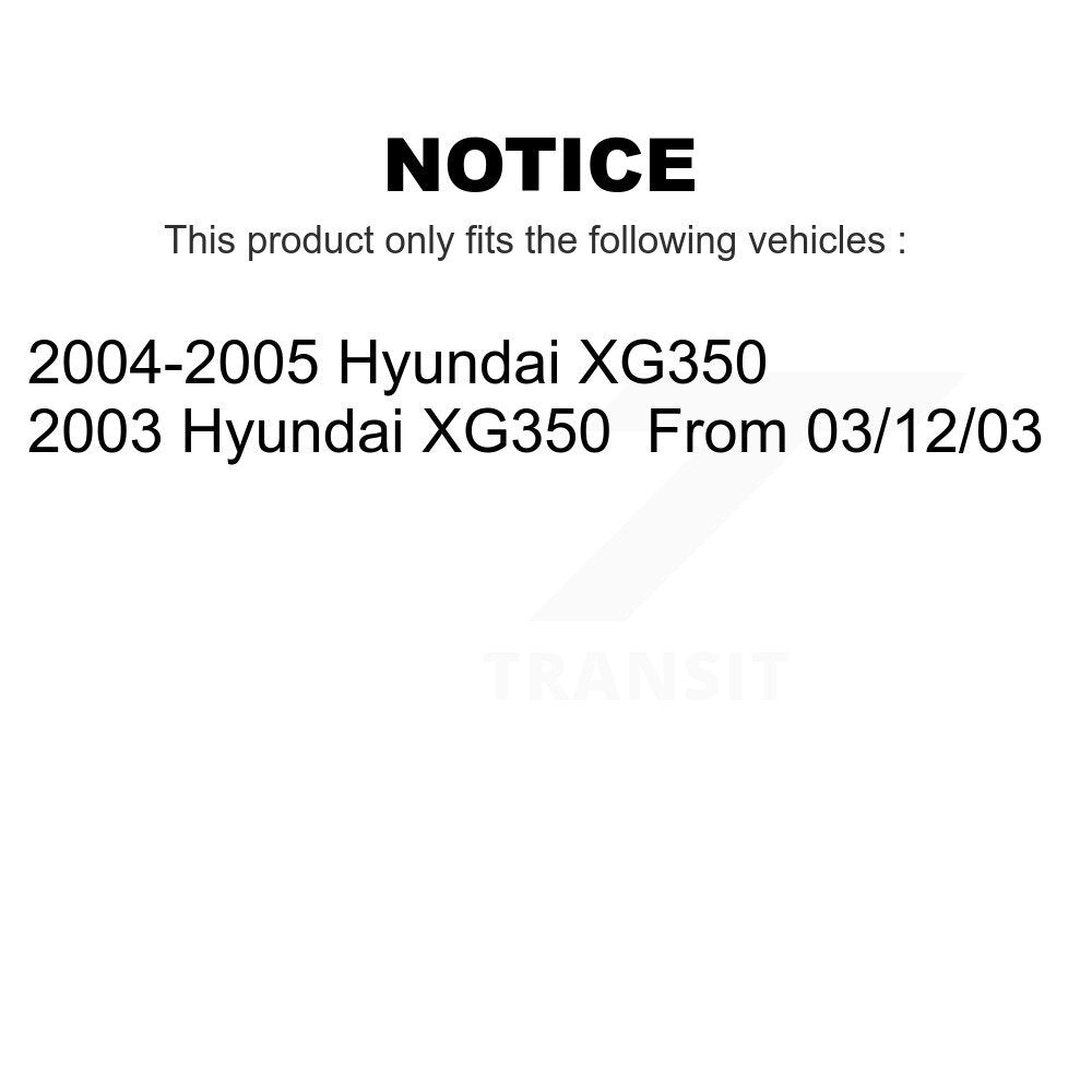 Front Rear Coated Disc Brake Rotors Kit For Hyundai XG350 KG-100956