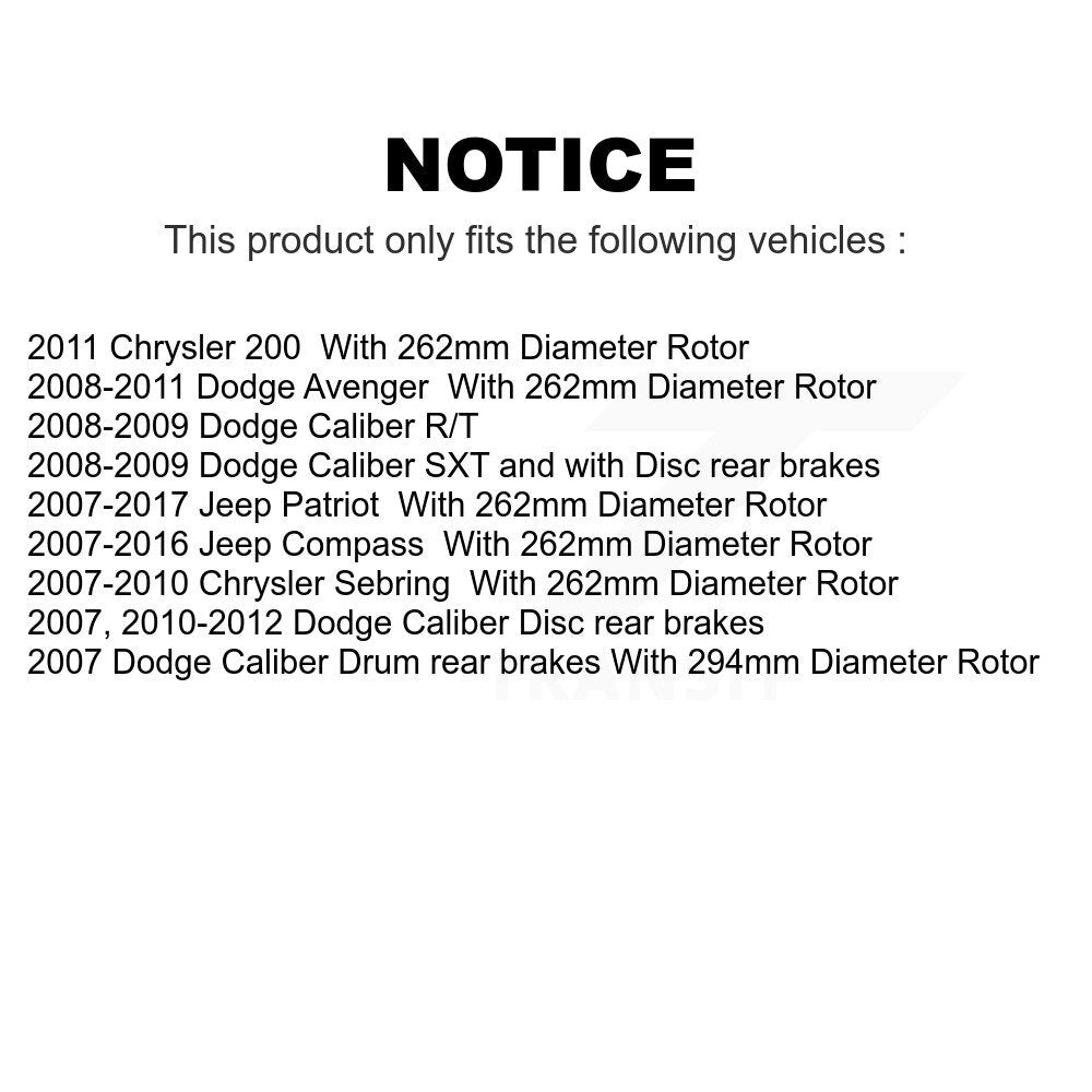 Front Rear Coated Disc Brake Rotors Kit For Jeep Patriot Dodge Compass Caliber Chrysler Avenger Sebring 200 KG-100840