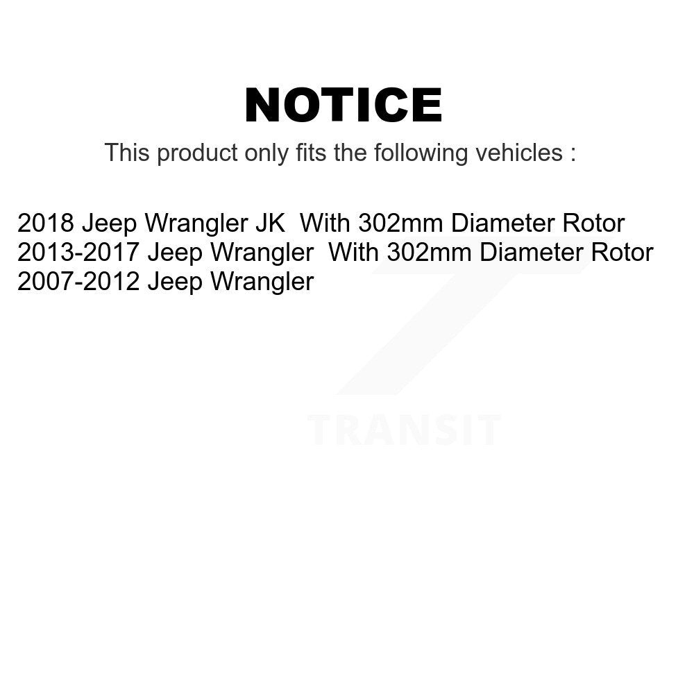 Front Rear Coated Disc Brake Rotors Kit For Jeep Wrangler JK KG-100844