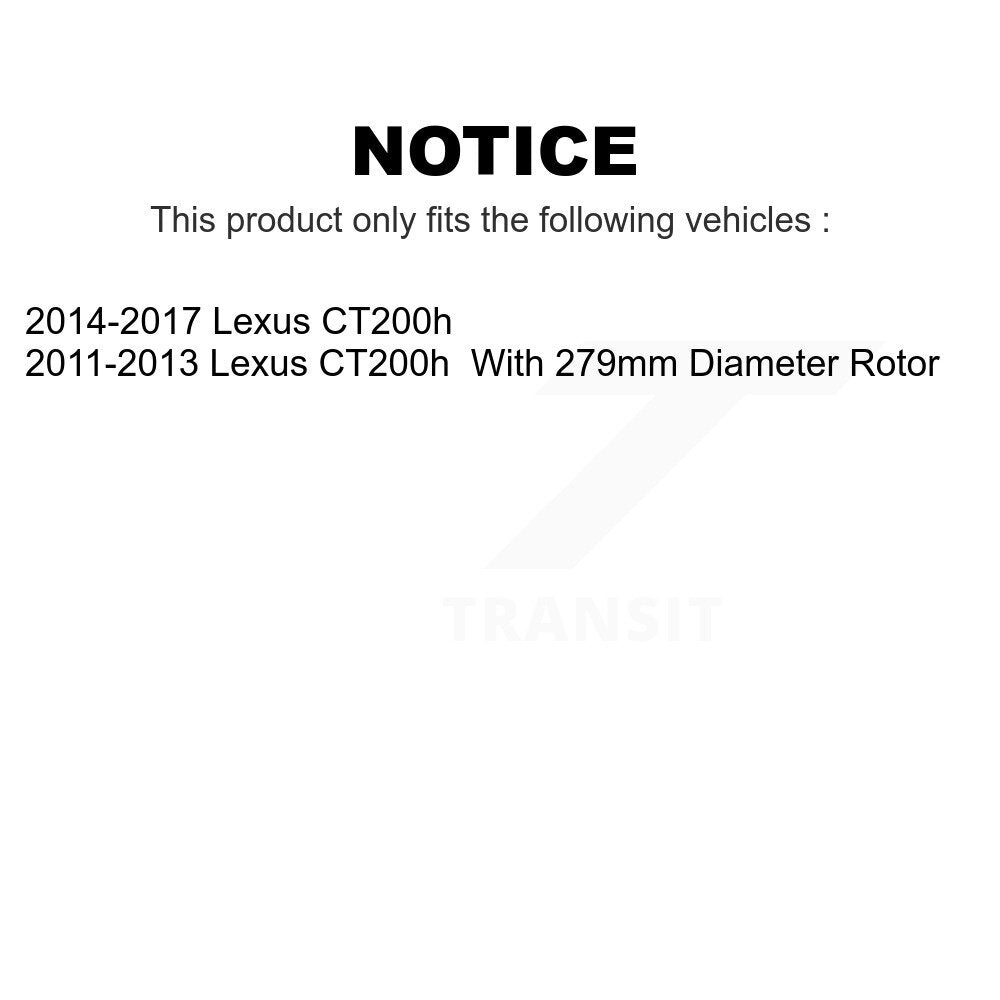 Front Rear Coated Disc Brake Rotors Kit For Lexus CT200h KG-101120