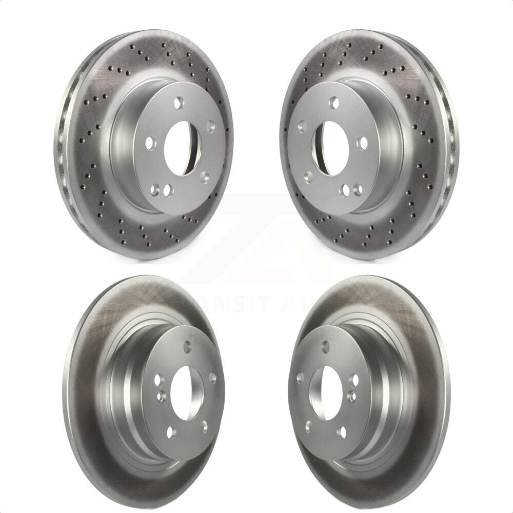 Front Rear Coated Disc Brake Rotors Kit For Mercedes-Benz C300 C250 C230 KG-101129