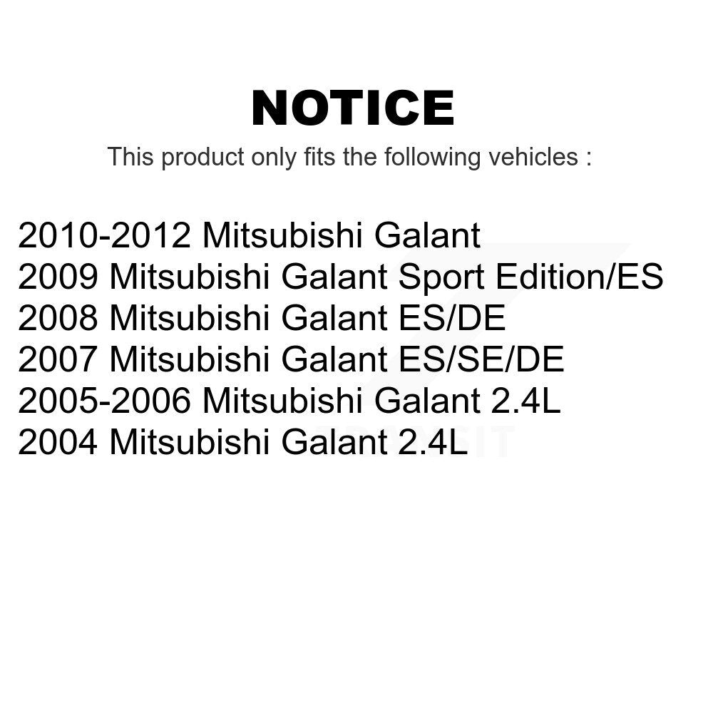 Front Rear Coated Disc Brake Rotors Kit For Mitsubishi Galant KG-100822