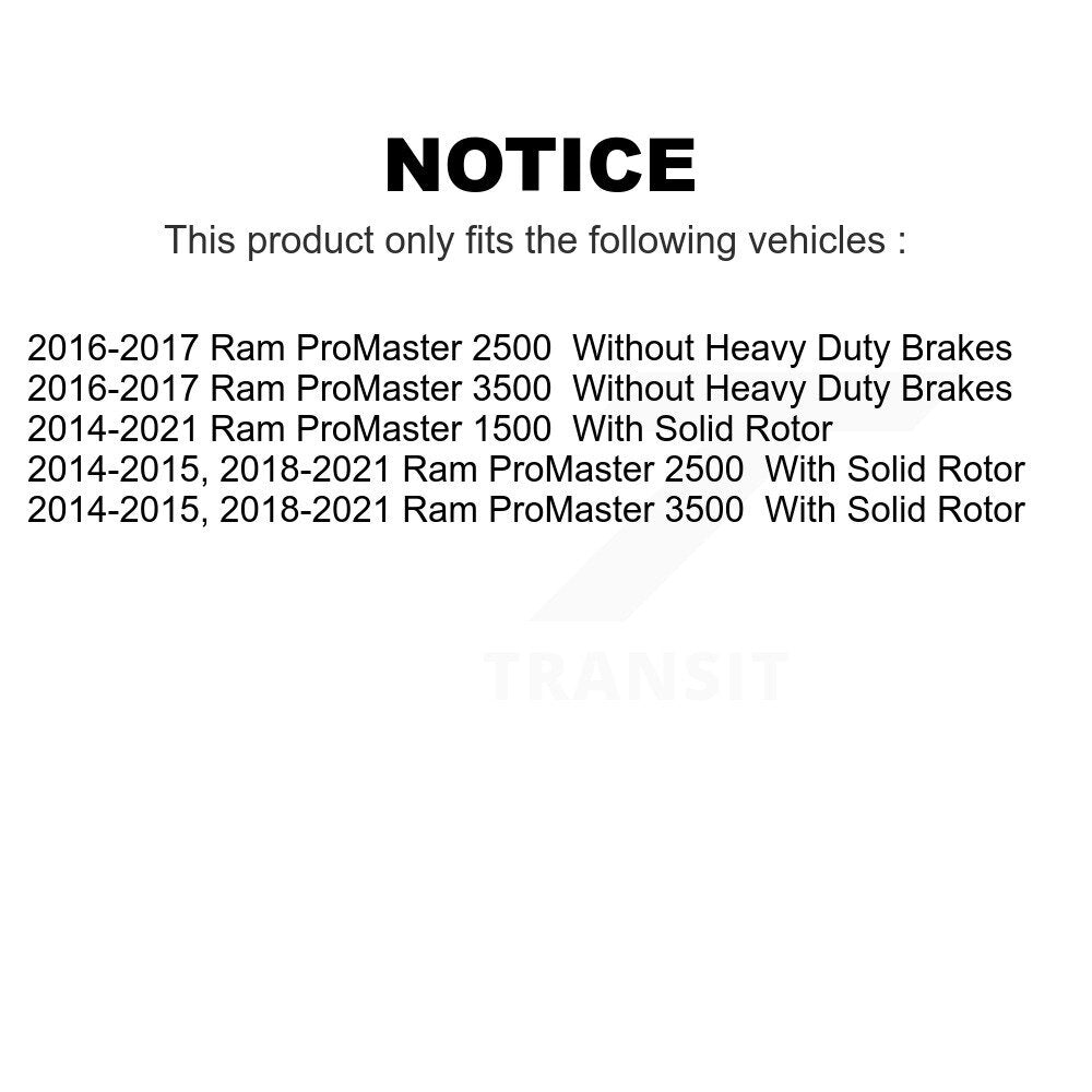 Front Rear Coated Disc Brake Rotors Kit For Ram ProMaster 1500 2500 3500 KG-101245