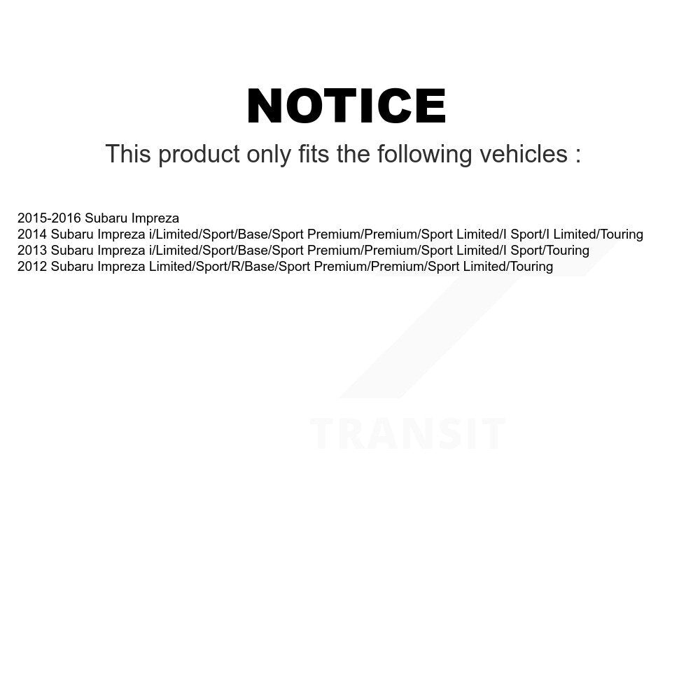 Front Rear Coated Disc Brake Rotors Kit For Subaru Impreza KG-100879