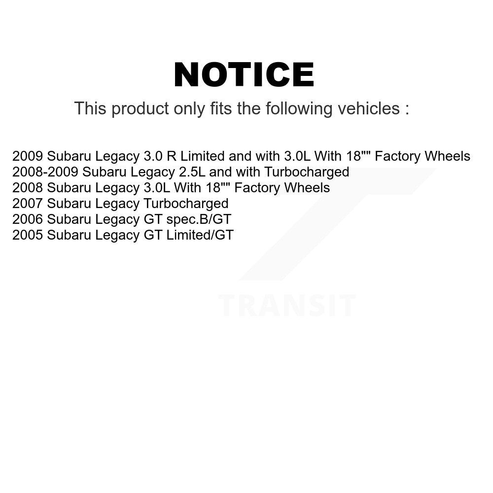 Front Rear Coated Disc Brake Rotors Kit For Subaru Legacy KG-100984