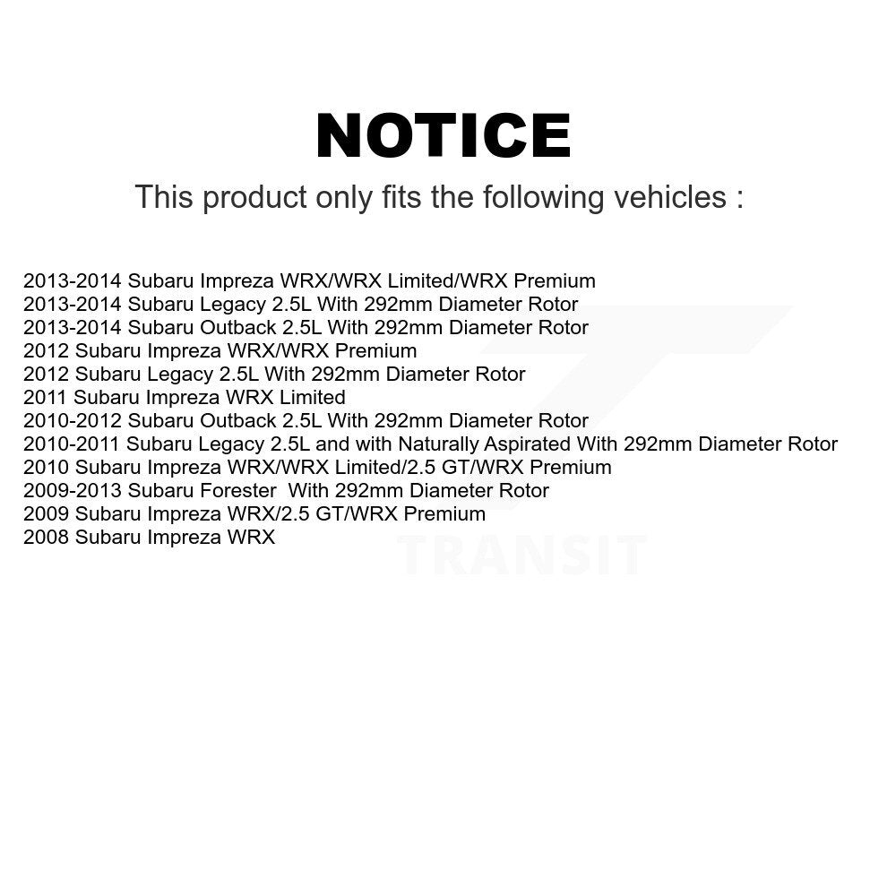 Front Rear Coated Disc Brake Rotors Kit For Subaru Outback Impreza Forester Legacy KG-101253