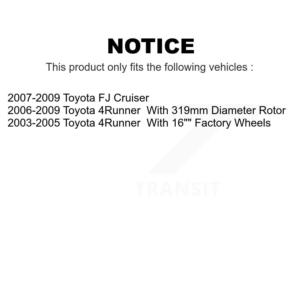 Front Rear Coated Disc Brake Rotors Kit For Toyota 4Runner FJ Cruiser KG-101102
