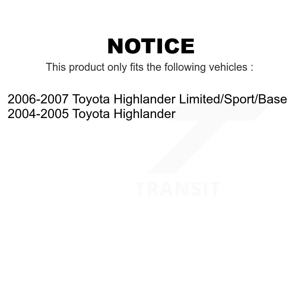 Front Rear Coated Disc Brake Rotors Kit For Toyota Highlander KG-100945