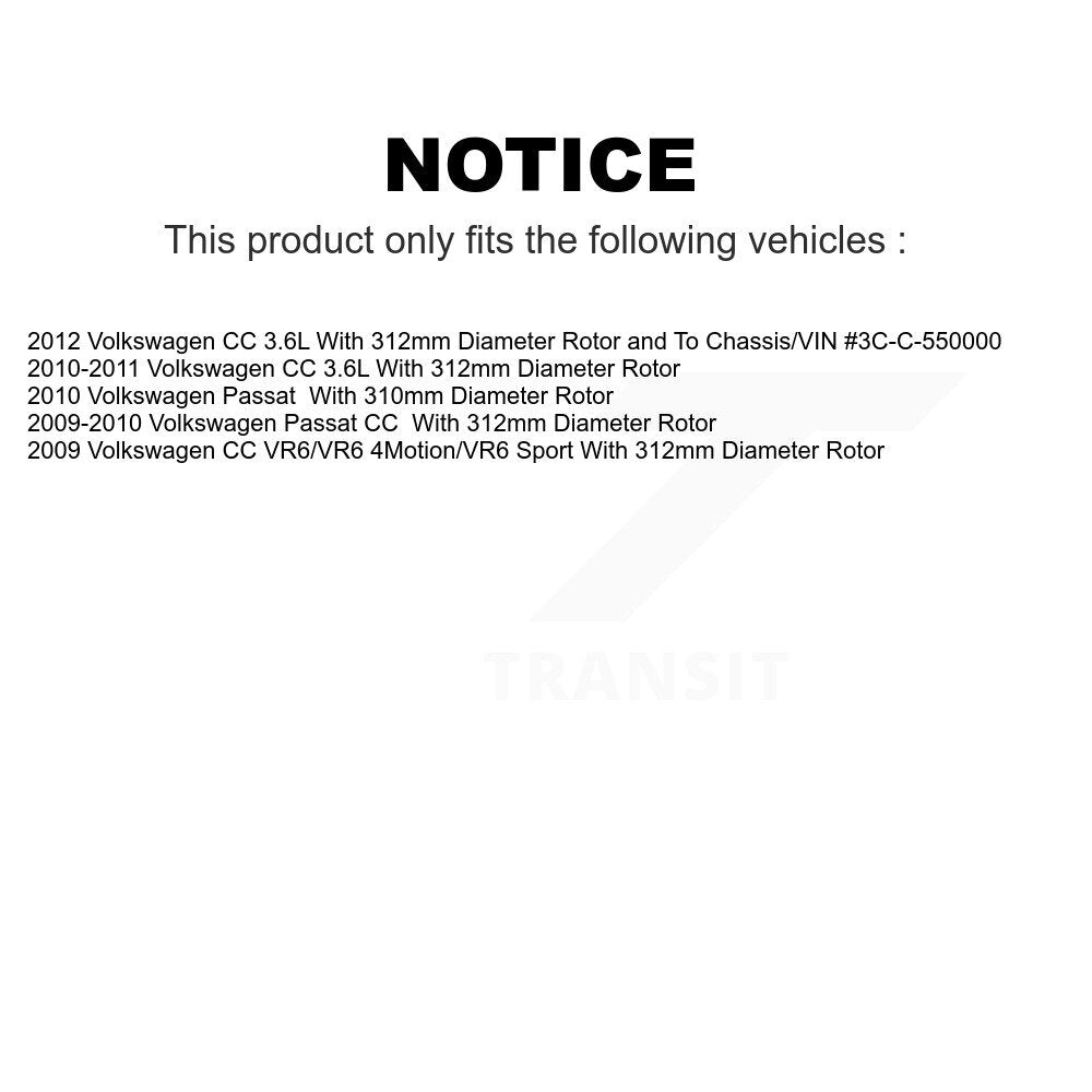 Front Rear Coated Disc Brake Rotors Kit For Volkswagen CC Passat KG-101257