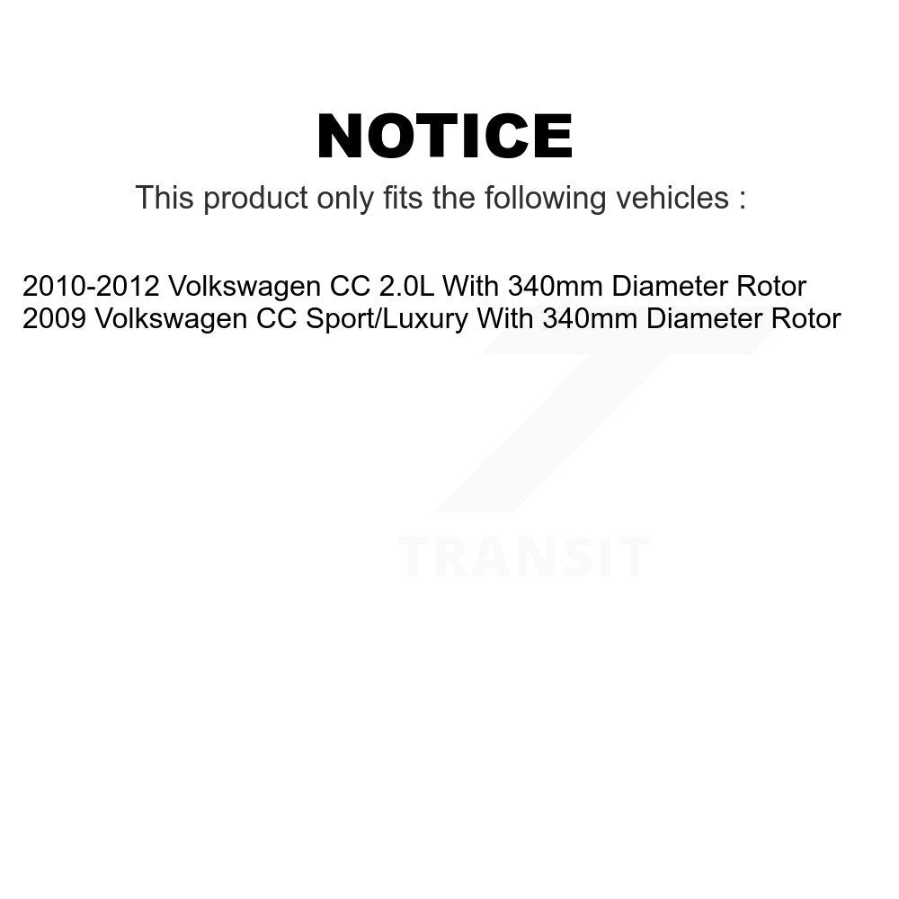 Front Rear Coated Disc Brake Rotors Kit For Volkswagen CC With 340mm Diameter Rotor KG-101271