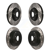 Front Rear Coated Drilled Slotted Disc Brake Rotors Kit For 2005-2006 Honda CR-V KD-100271