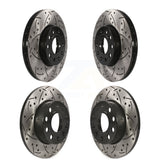 Front Rear Coated Drilled Slotted Disc Brake Rotors Kit For 2006-2009 Volkswagen Rabbit KD-100283