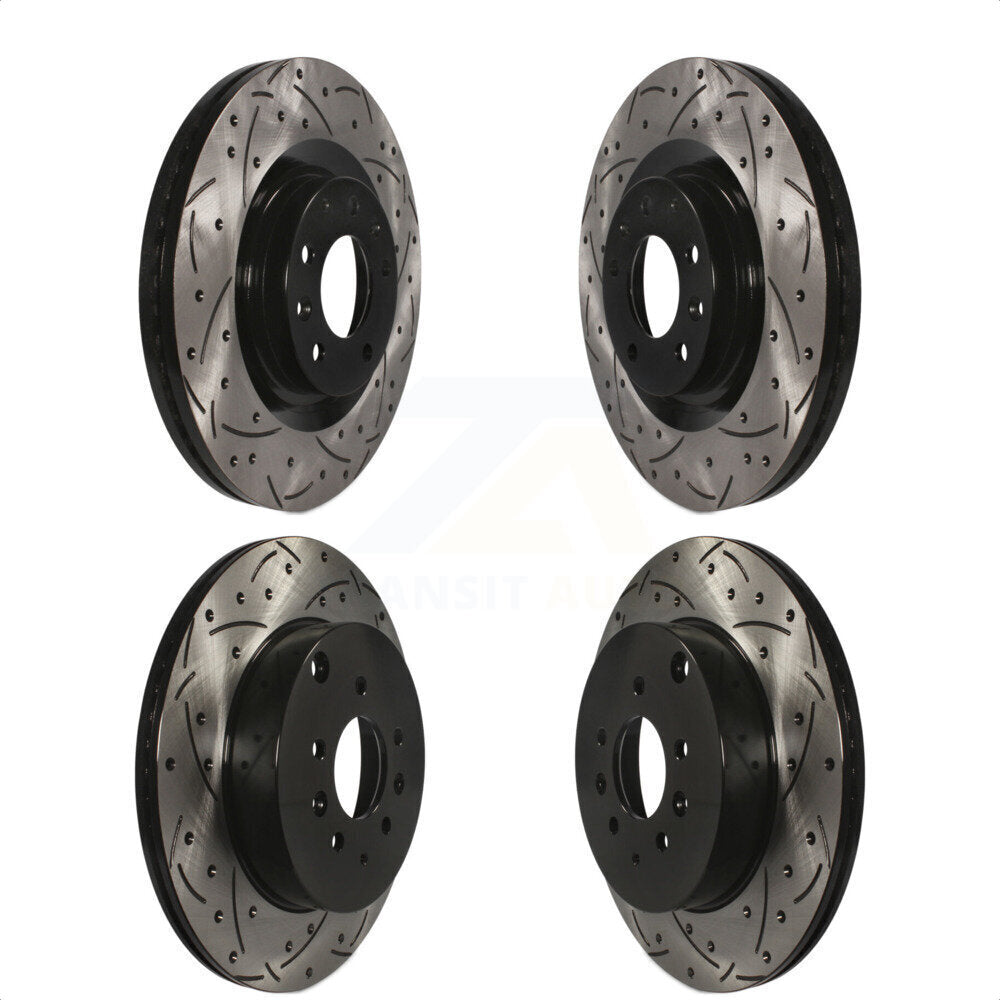 Front Rear Coated Drilled Slotted Disc Brake Rotors Kit For 2007-2015 Mazda CX-9 KD-100298
