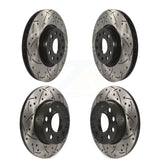 Front Rear Coated Drilled Slotted Disc Brake Rotors Kit For 2008-2008 Audi A3 Quattro KD-100278