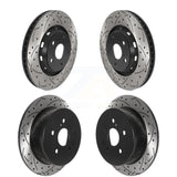 Front Rear Coated Drilled Slotted Disc Brake Rotors Kit For 2009-2016 Toyota Venza KD-100494