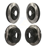 Front Rear Coated Drilled Slotted Disc Brake Rotors Kit For 2010-2011 Ford F-150 With 6 Lug Wheels KD-100220