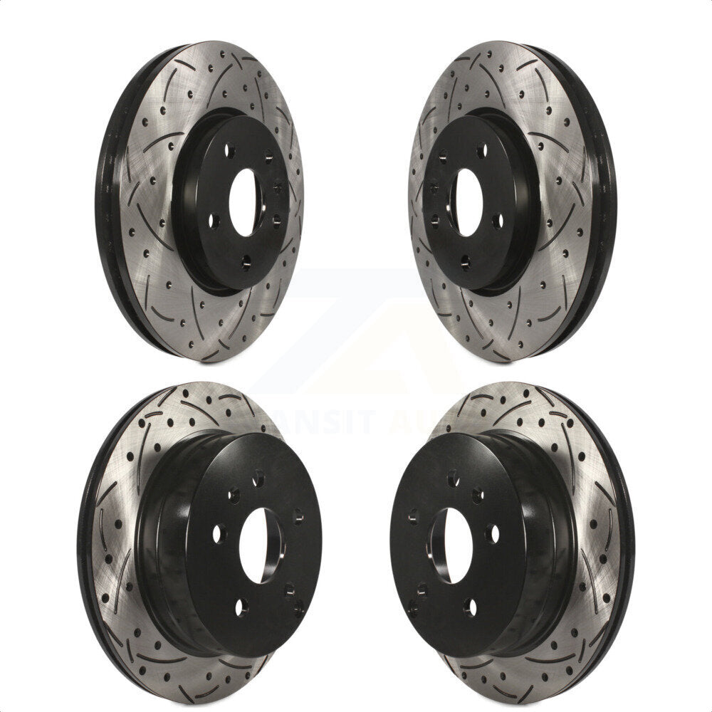 Front Rear Coated Drilled Slotted Disc Brake Rotors Kit For 2010-2017 Chevrolet Equinox GMC Terrain KD-100209