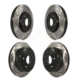 Front Rear Coated Drilled Slotted Disc Brake Rotors Kit For 2010-2017 Chevrolet Equinox GMC Terrain KD-100209