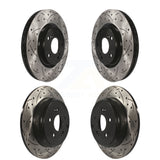 Front Rear Coated Drilled Slotted Disc Brake Rotors Kit For 2011-2014 Honda Odyssey KD-100320