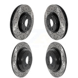 Front Rear Coated Drilled Slotted Disc Brake Rotors Kit For 2012-2015 Land Rover Range Evoque KD-100492