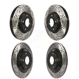 Front Rear Coated Drilled Slotted Disc Brake Rotors Kit For 2013-2015 Mazda CX-5 KD-100338