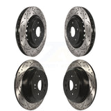 Front Rear Coated Drilled Slotted Disc Brake Rotors Kit For 2014-2016 Acura MDX KD-100348