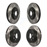 Front Rear Coated Drilled Slotted Disc Brake Rotors Kit For 2014-2017 Nissan Juke Nismo RS KD-100311