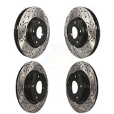 Front Rear Coated Drilled Slotted Disc Brake Rotors Kit For 2014-2018 Mazda 6 KD-100339