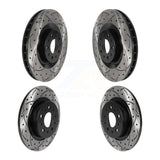 Front Rear Coated Drilled Slotted Disc Brake Rotors Kit For 2014-2020 Fiat 500L KD-100466