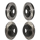 Front Rear Coated Drilled Slotted Disc Brake Rotors Kit For 2015-2017 Honda Odyssey KD-100345