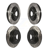 Front Rear Coated Drilled Slotted Disc Brake Rotors Kit For 2015-2017 Honda Odyssey KD-100345