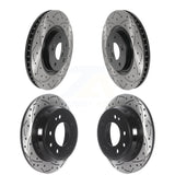 Front Rear Coated Drilled Slotted Disc Brake Rotors Kit For 2015 Hyundai Tucson FWD with FUEL CELL EV (FCEV) engine KD-100500