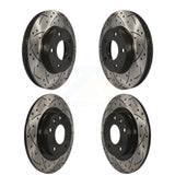 Front Rear Coated Drilled Slotted Disc Brake Rotors Kit For 2016-2018 Mazda CX-3 FWD KD-100354