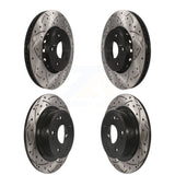 Front Rear Coated Drilled Slotted Disc Brake Rotors Kit For 2016 Acura ILX KD-100341