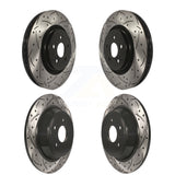 Front Rear Coated Drilled Slotted Disc Brake Rotors Kit For 2017-2017 Lincoln MKX Continental With 14mm Wheel Lugs KD-100240