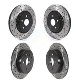 Front Rear Coated Drilled Slotted Disc Brake Rotors Kit For 2022 Toyota Camry TRD With Manual Parking KD-100605