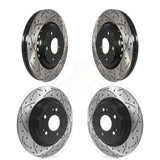 Front Rear Coated Drilled Slotted Disc Brake Rotors Kit For Acura MDX KD-100380