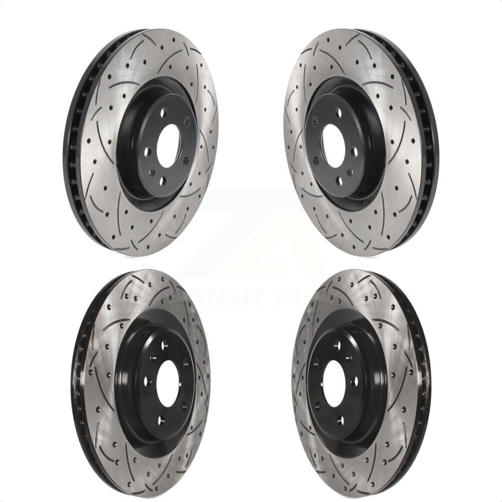 Front Rear Coated Drilled Slotted Disc Brake Rotors Kit For Audi A6 Quattro A7 KD-100503