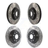 Front Rear Coated Drilled Slotted Disc Brake Rotors Kit For Audi Q3 Quattro TT KD-100282