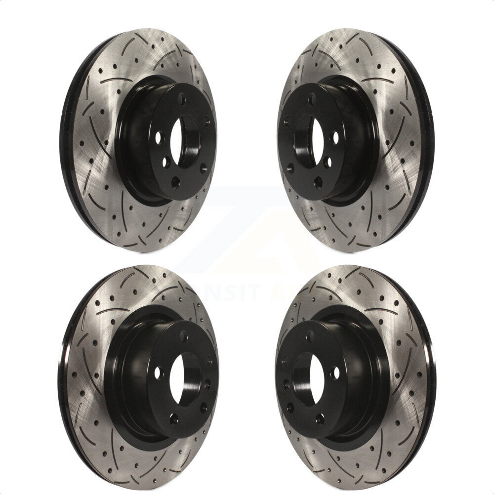 Front Rear Coated Drilled Slotted Disc Brake Rotors Kit For BMW X3 X4 KD-100331