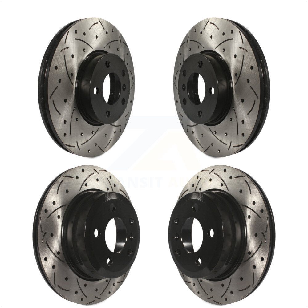 Front Rear Coated Drilled Slotted Disc Brake Rotors Kit For BMW X5 X6 KD-100300
