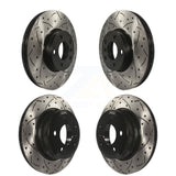 Front Rear Coated Drilled Slotted Disc Brake Rotors Kit For BMW X5 X6 KD-100300