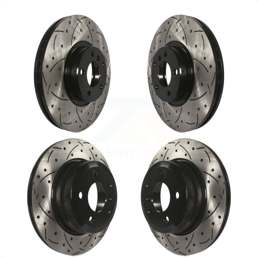 Front Rear Coated Drilled Slotted Disc Brake Rotors Kit For BMW X5 X6 KD-100301