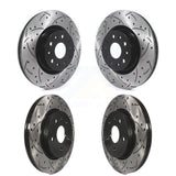 Front Rear Coated Drilled Slotted Disc Brake Rotors Kit For Cadillac CT6 Chevrolet CT5 Camaro KD-100367