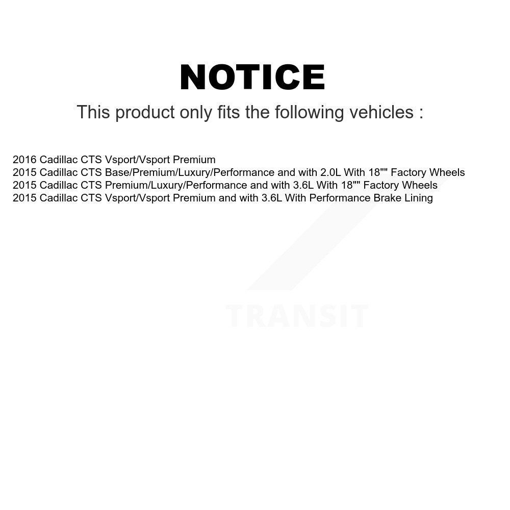 Front Rear Coated Drilled Slotted Disc Brake Rotors Kit For Cadillac CTS KD-100366