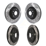 Front Rear Coated Drilled Slotted Disc Brake Rotors Kit For Cadillac CTS KD-100366
